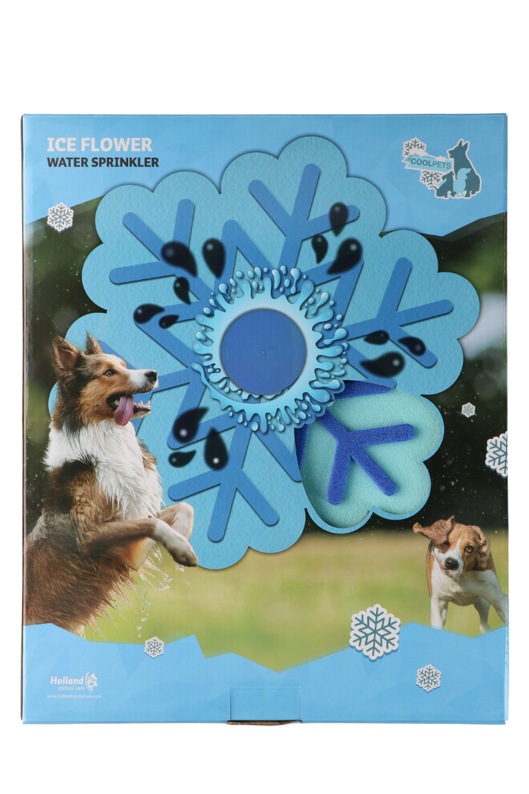 CoolPets Wassersprüher für Hunde, Stange 52 cm, Blütendurchmesser Ø 28 cm