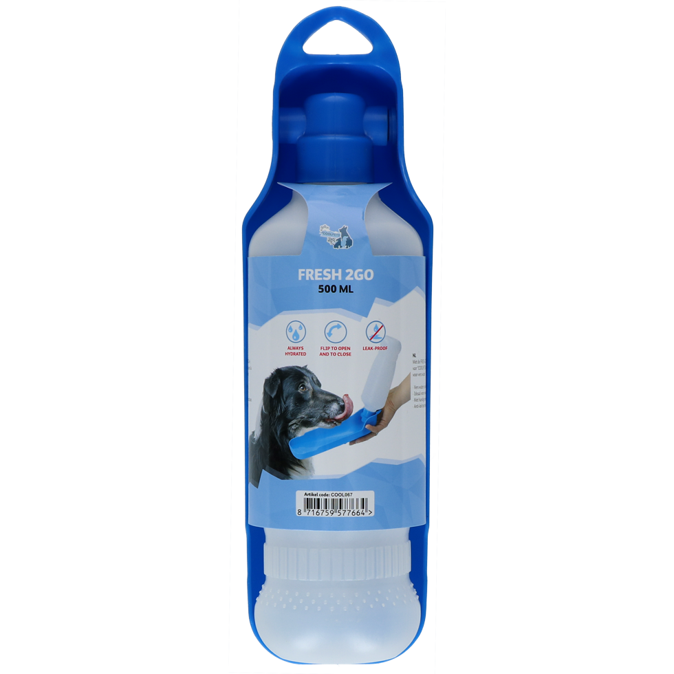 CoolPets Wasserflasche, Hund, Gürtelclip, Anti-Leck, 500 ml