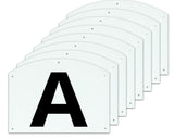 Bahnbuchstaben Set, Vplast, A B C E F H K M, 30 x 20 cm, 8 Stk