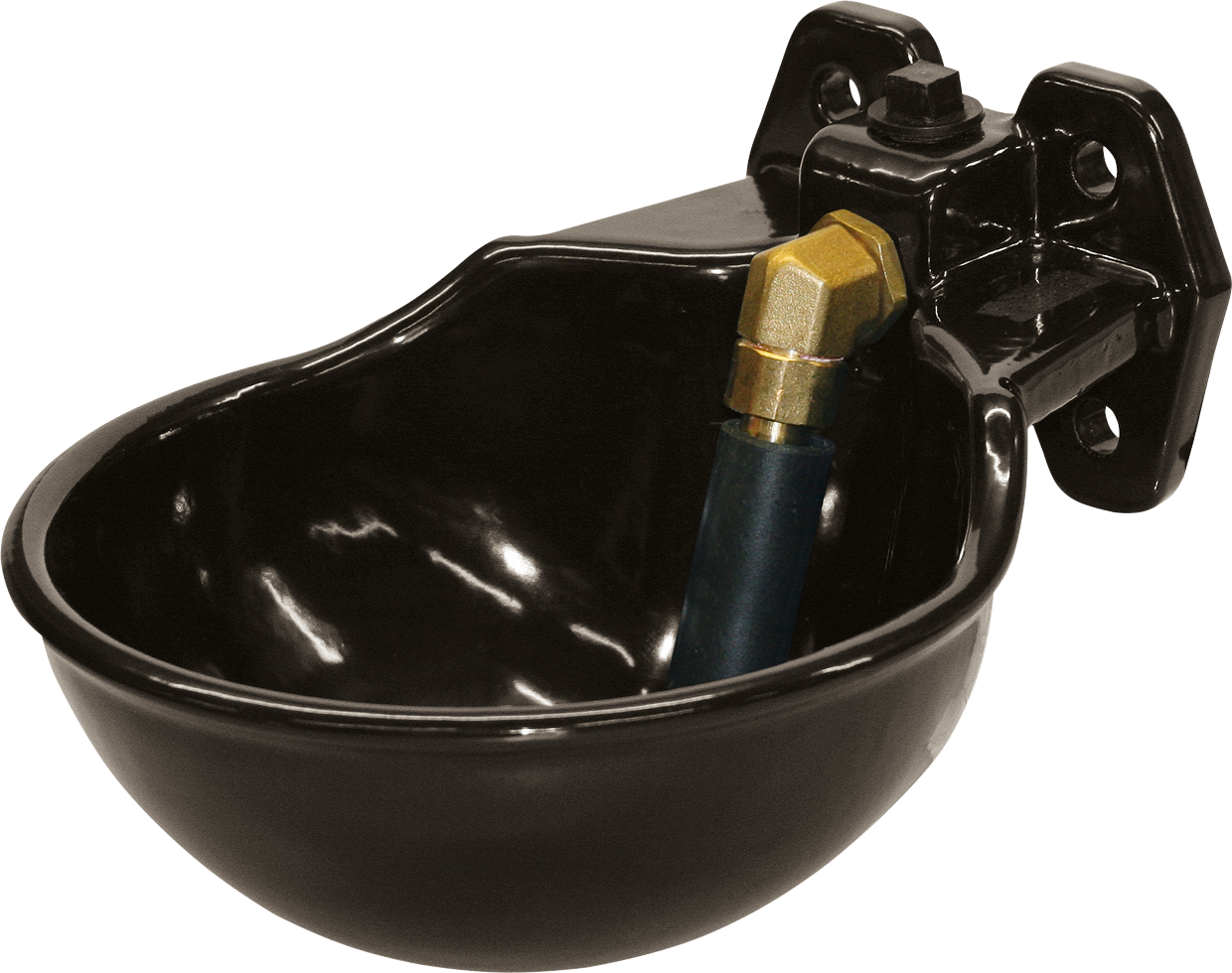 Tränkebecken Gusseisen, emailliert, 1,7 l, mit Kupferrohrventil, Wassereinlass 1/2 Zoll