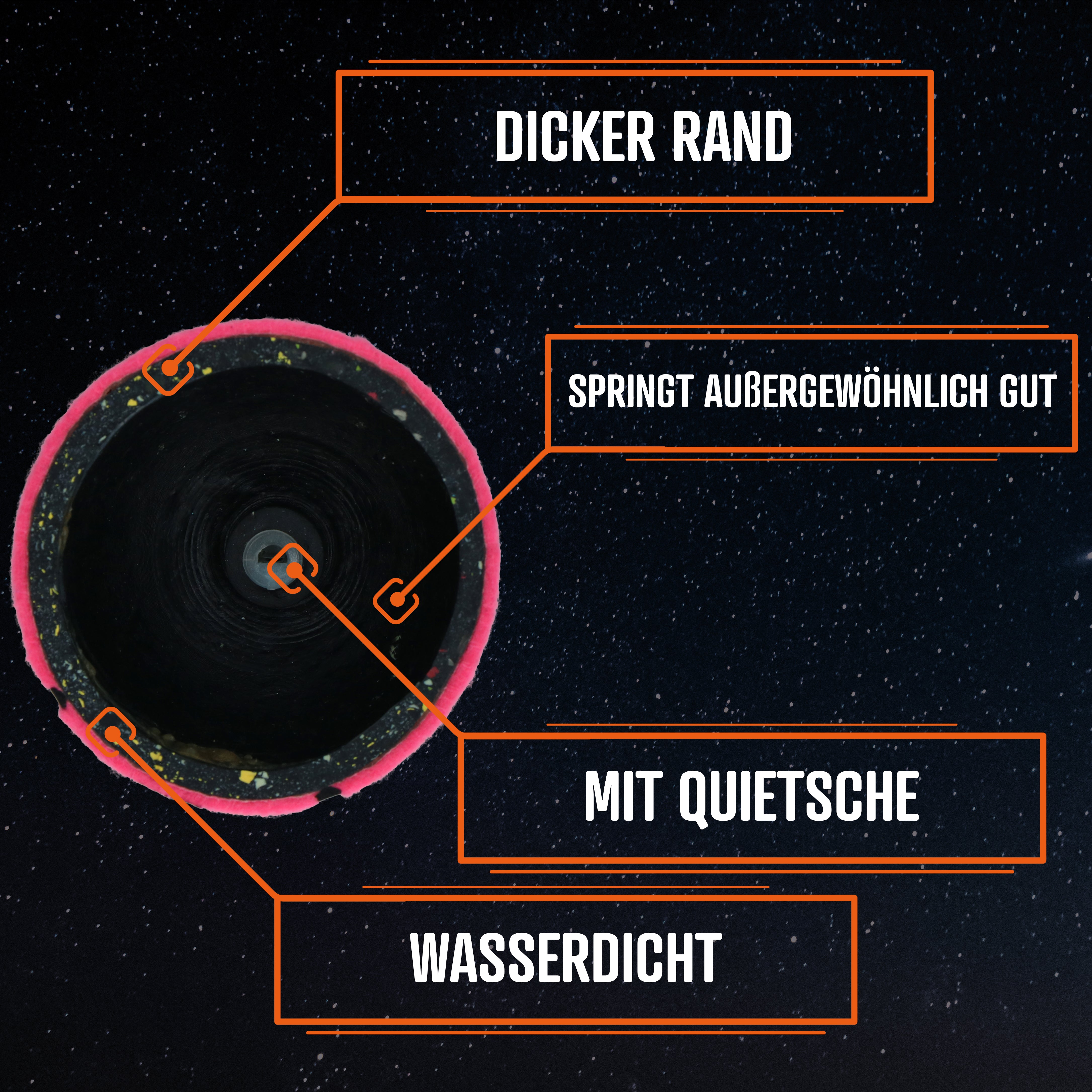 Dog Comets Tennisball mit Quietscher, M, Ø 6 cm, grün, 3 Stk