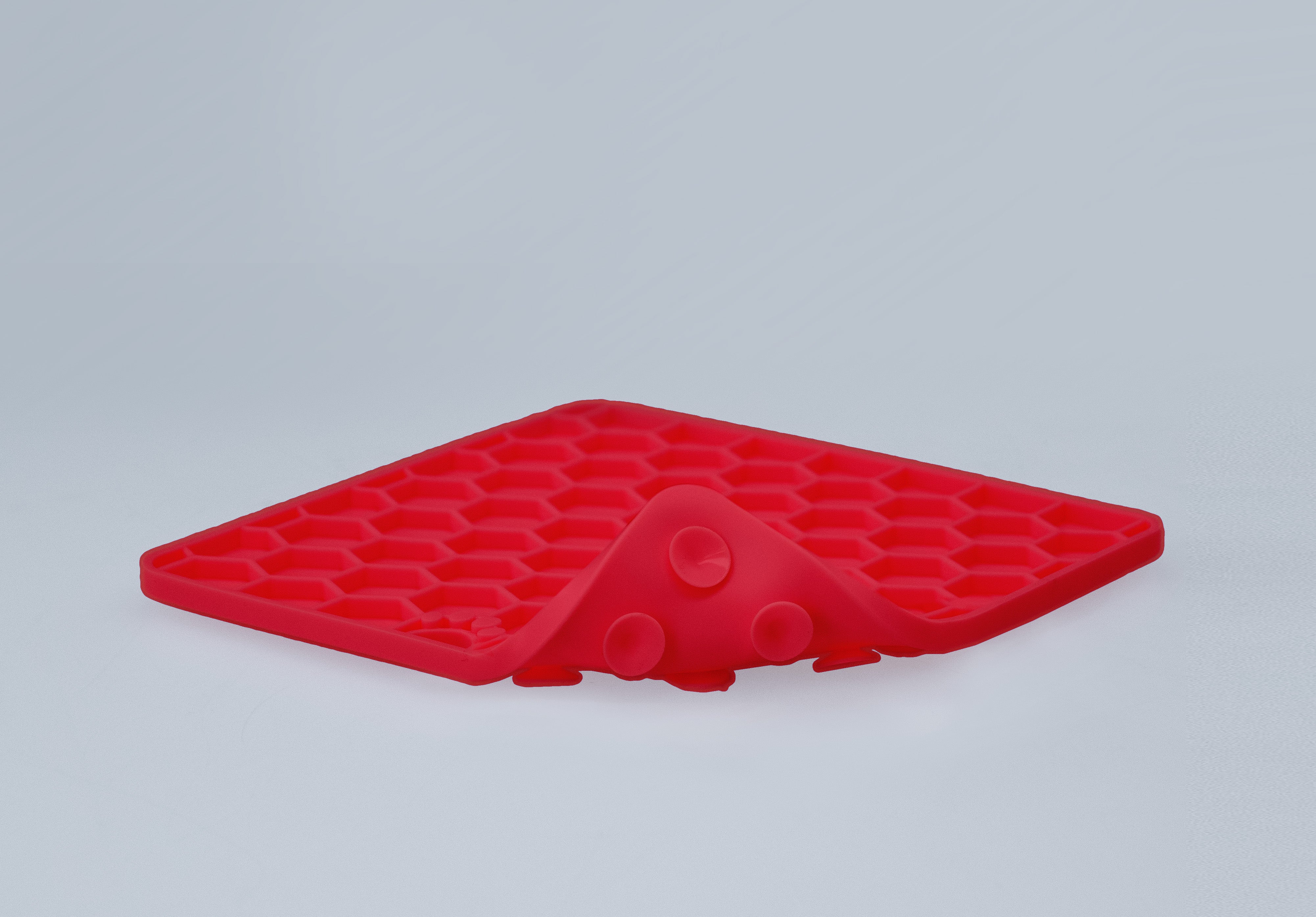 Eat Slow Live Longer Schleckmatte, Silikon, Honigwaben, rot