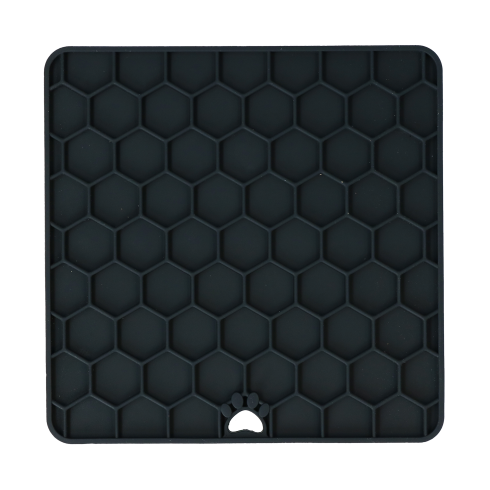 Eat Slow Live Longer Leckmatte, Honeycomb, Silikon, grau