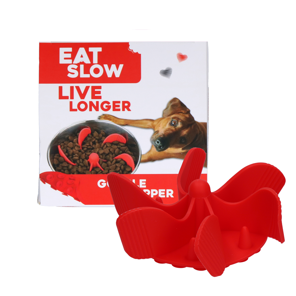 Eat Slow Live Longer Antischlingeinsatz, Silikon, spiralförmig, rot, Ø 11 cm
