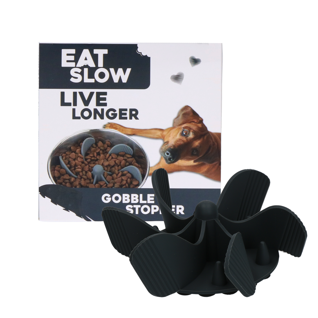 Eat Slow Live Longer Antischlingeinsatz, Silikon, Grau, Ø 17 cm