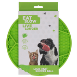 Eat Slow Live Longer Leckmatte Fußball-Design aus Silikon mit Saugnäpfen