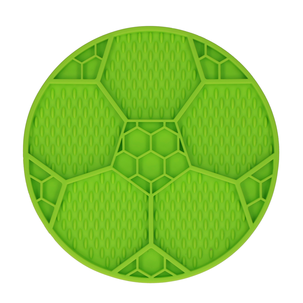 Eat Slow Live Longer Leckmatte Fußball-Design aus Silikon mit Saugnäpfen