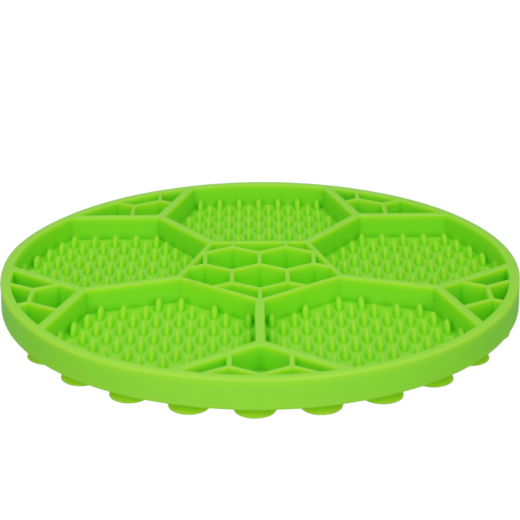 Eat Slow Live Longer Leckmatte Fußball-Design aus Silikon mit Saugnäpfen