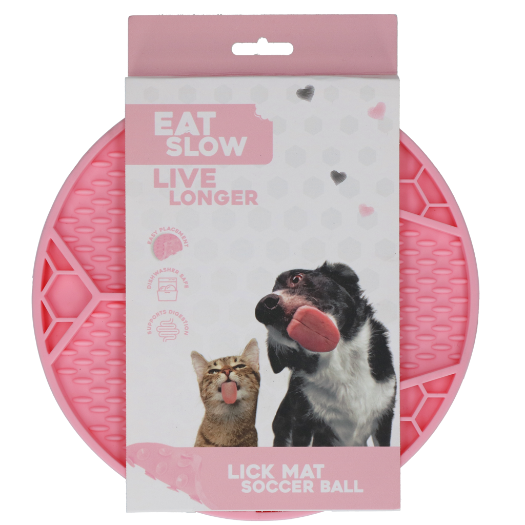 Eat Slow Live Longer Leckmatte Fußball-Design aus Silikon mit Saugnäpfen