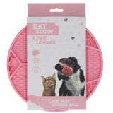 Eat Slow Live Longer Leckmatte Fußball-Design aus Silikon mit Saugnäpfen