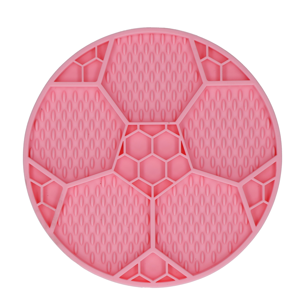 Eat Slow Live Longer Leckmatte Fußball-Design aus Silikon mit Saugnäpfen