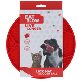 Eat Slow Live Longer Leckmatte Fußball-Design aus Silikon mit Saugnäpfen