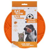 Eat Slow Live Longer Leckmatte Fußball-Design aus Silikon mit Saugnäpfen