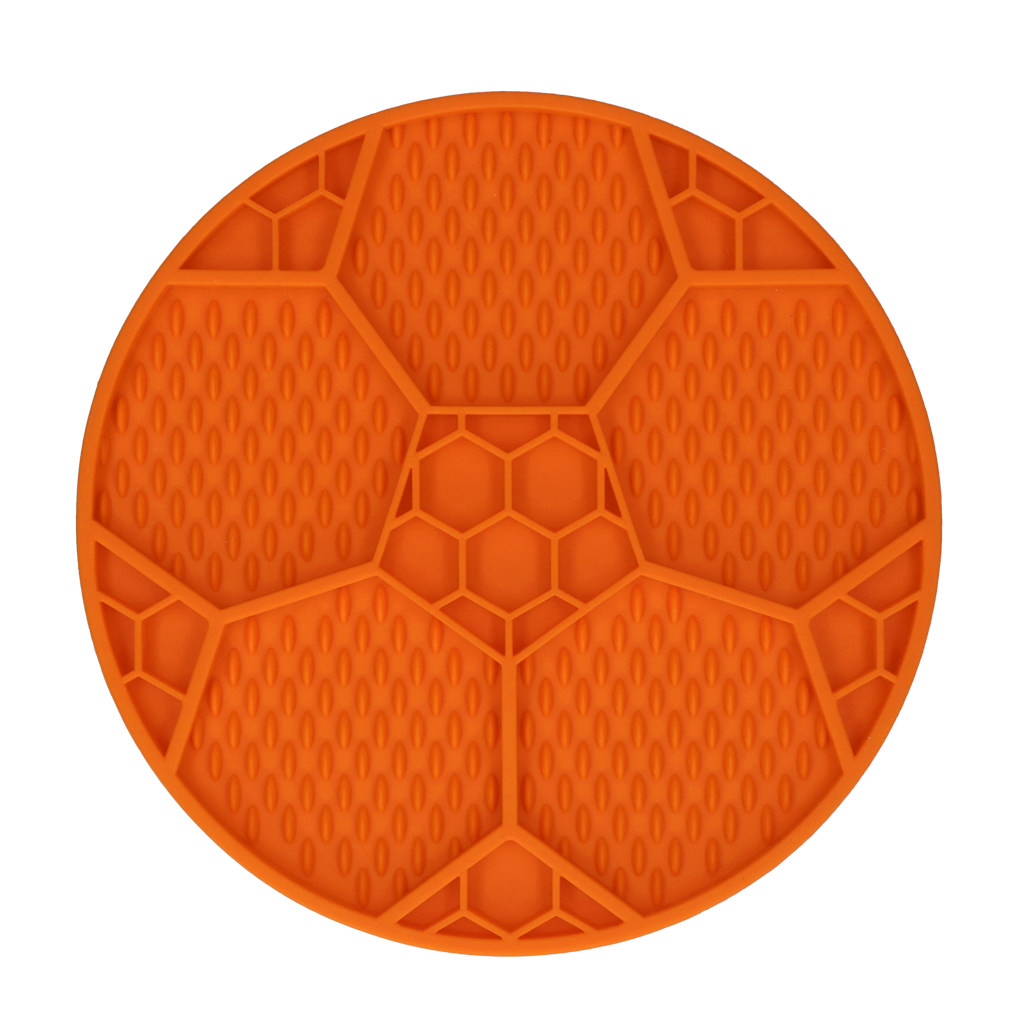 Eat Slow Live Longer Leckmatte Fußball-Design aus Silikon mit Saugnäpfen