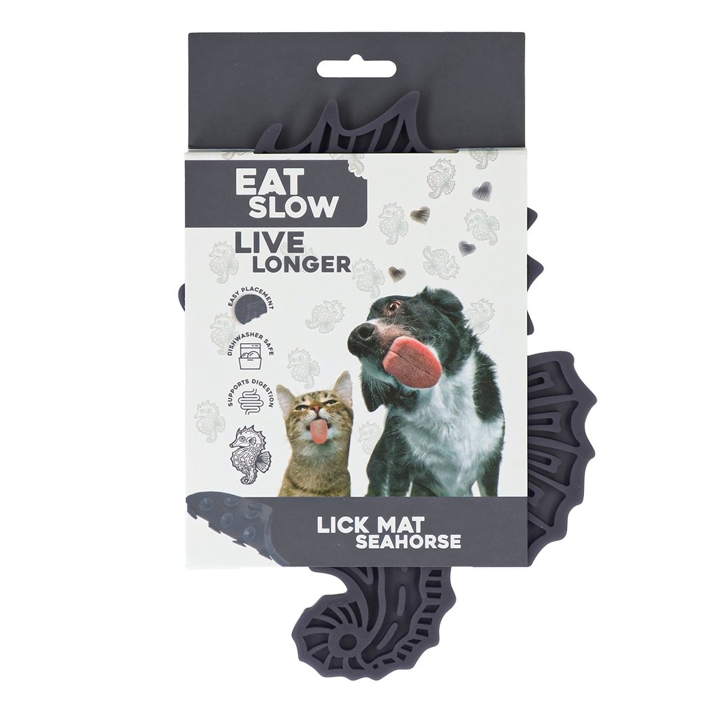 Eat Slow Live Longer Leckmatte Seepferdchen aus Silikon