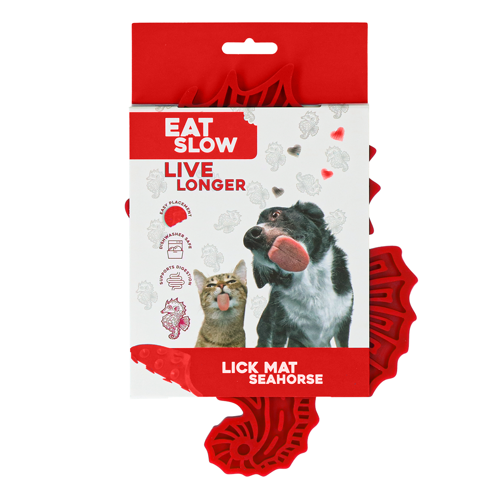 Eat Slow Live Longer Leckmatte Seepferdchen aus Silikon
