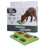 Eat Slow Live Longer Hundepuzzle, Antischlingnapf, quadratisch