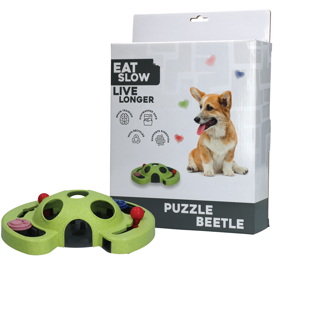 Eat Slow Live Longer Hunde Intelligenzspielzeug Puzzle Beetle, Antischlingnapf