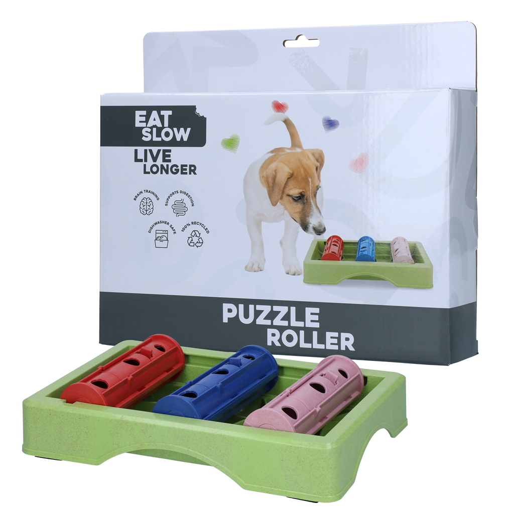 Eat Slow Live Longer Puzzle Roller, Futterpuzzle, Anti-Schling-Napf für Hunde