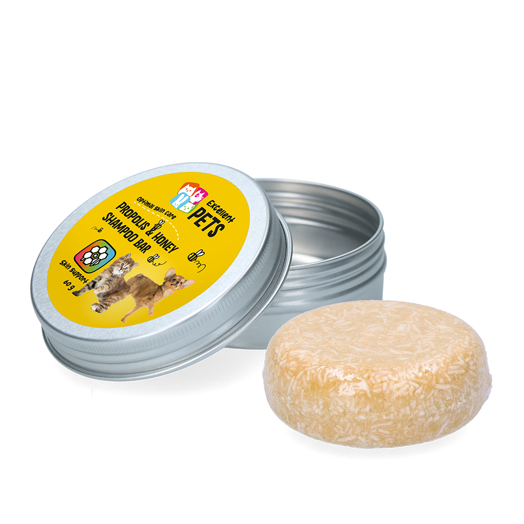Excellent Pets Shampoo Bar, Propolis, Honig, für Hunde, Katzen, Kaninchen, Nagetiere, 60 g