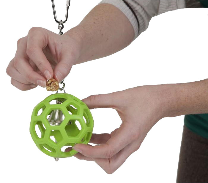 JW Hol-ee Roller Papageienspielzeug, Gummi, Metallkette, Ø 8 cm