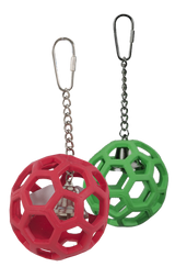 JW Hol-ee Roller Papageienspielzeug, Gummi, Metallkette, Ø 8 cm