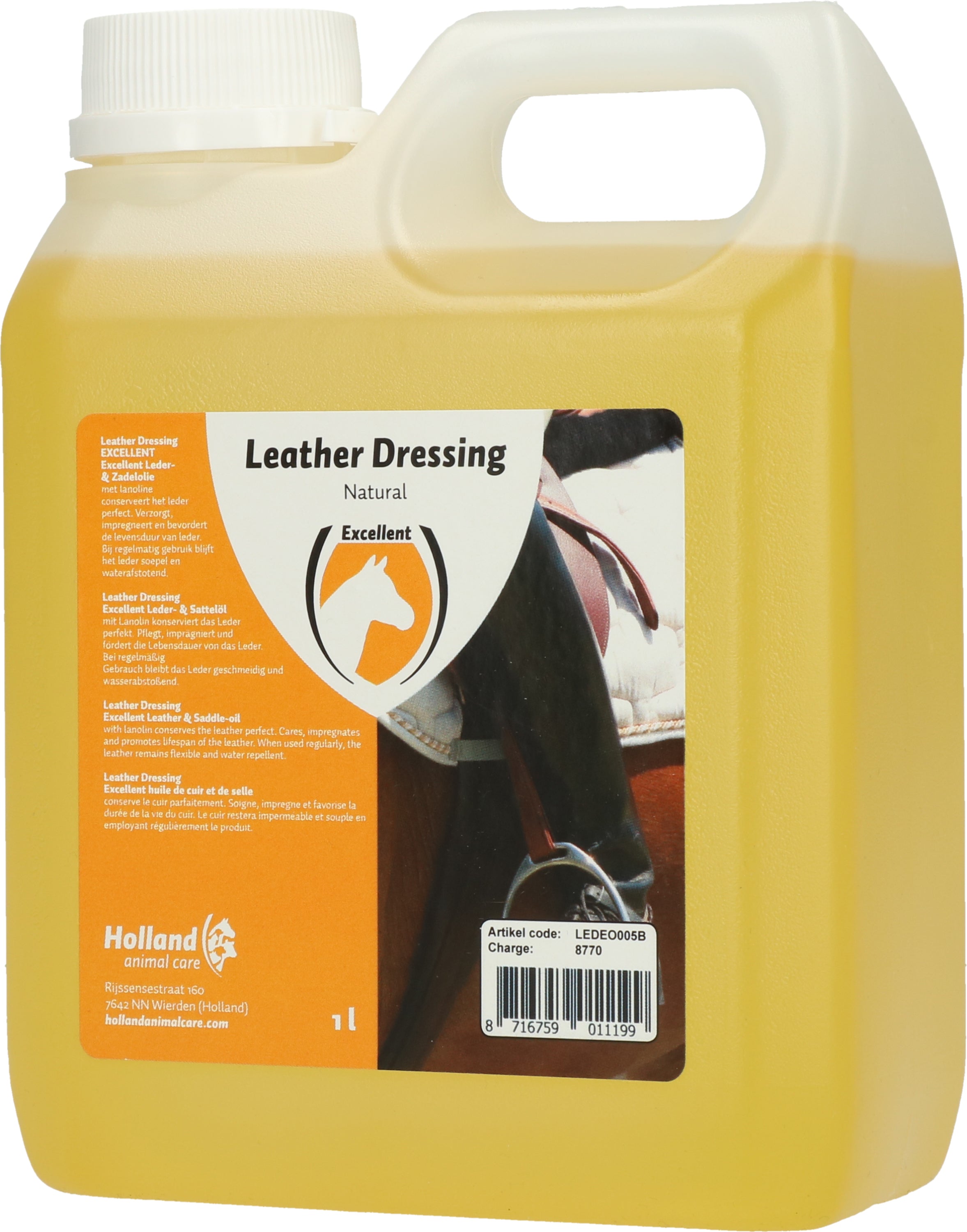 Excellent Leder- und Sattelöl, Naturell, mit Lanolin, 1 l