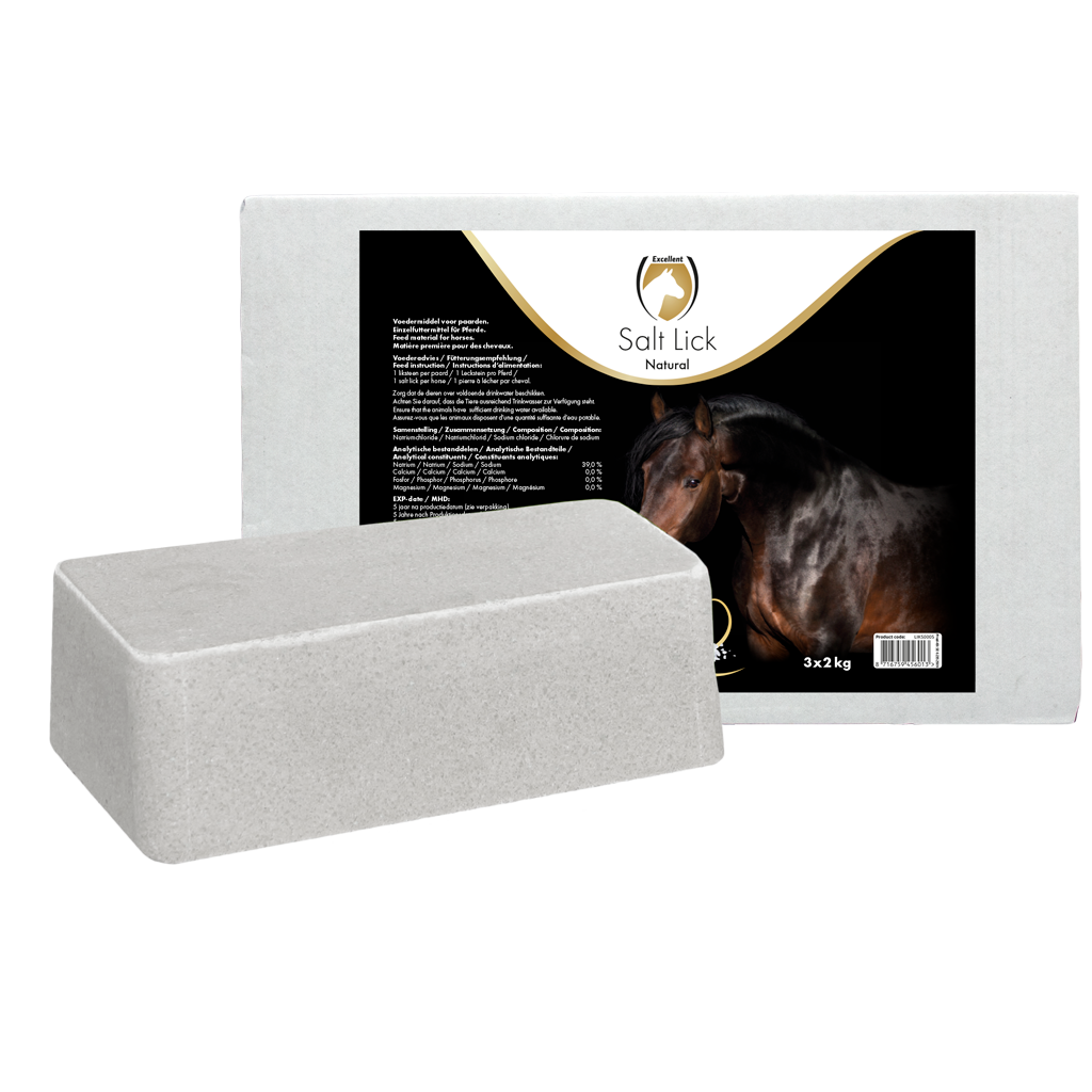 Excellent Salzleckstein Pferd, Natur, 3 x 2 kg