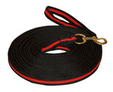 Longierleine, Soft-Grip, Drehkarabiner, Schwarz/Rot, 8 m