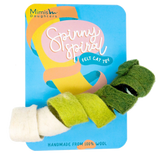 Mimis Daughters Katzenspielzeug Filzspirale grün