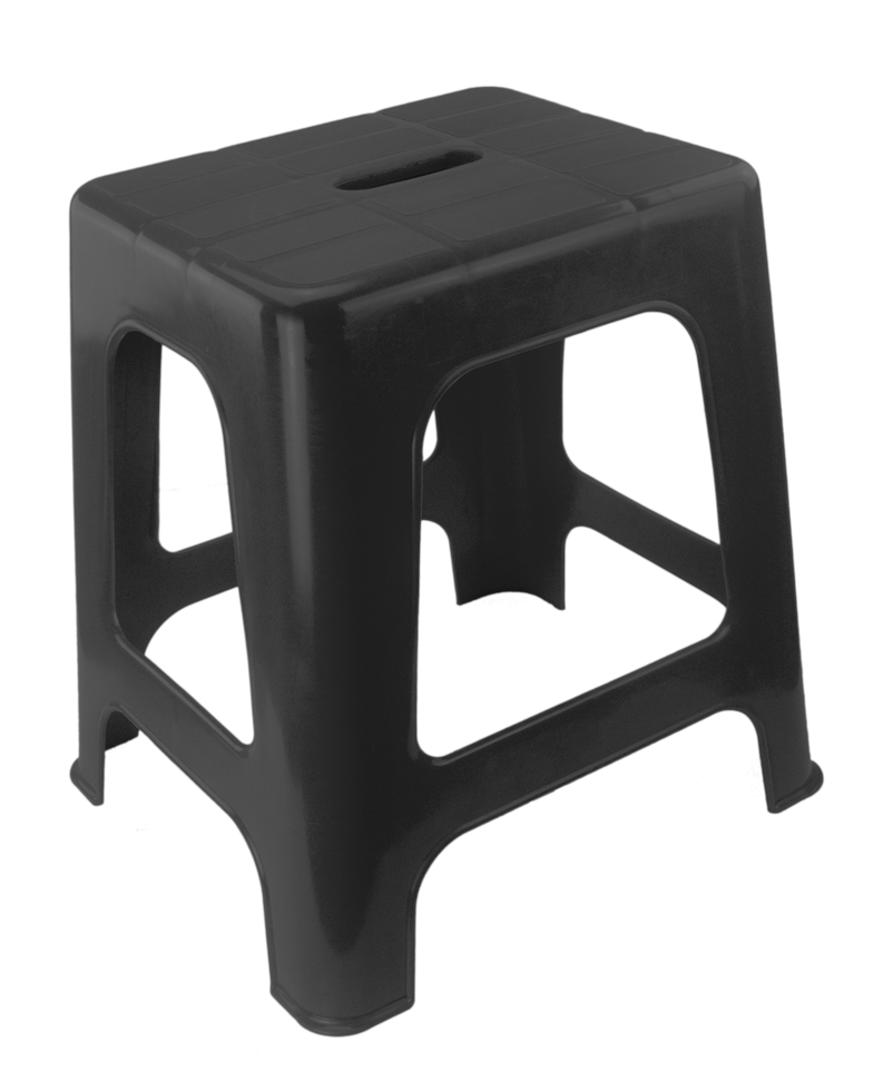 Vplast Aufstieghilfe und Sitz, Schwarz, 1 Stufe, 41 x 26 x 32 cm