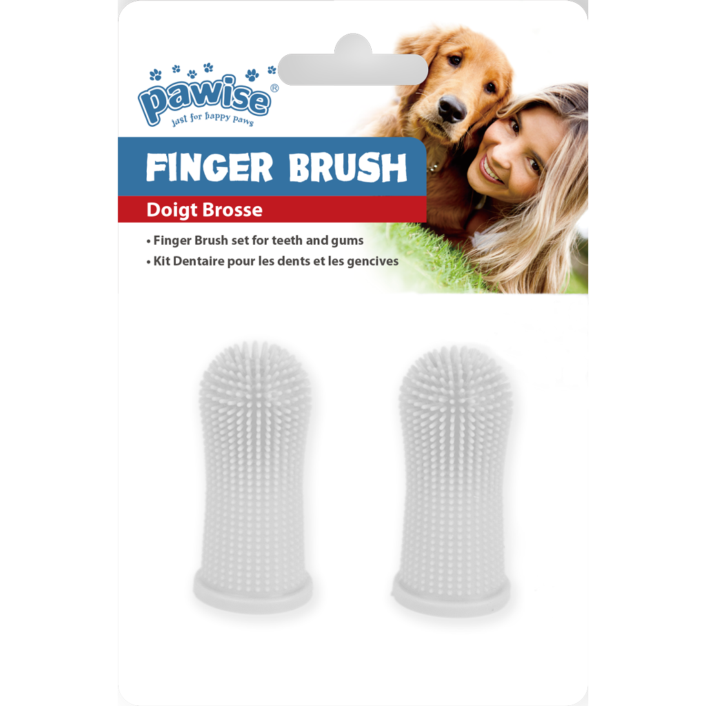 Pawise Fingerzahnbürste, Silikon, für Hunde, 2 Stk