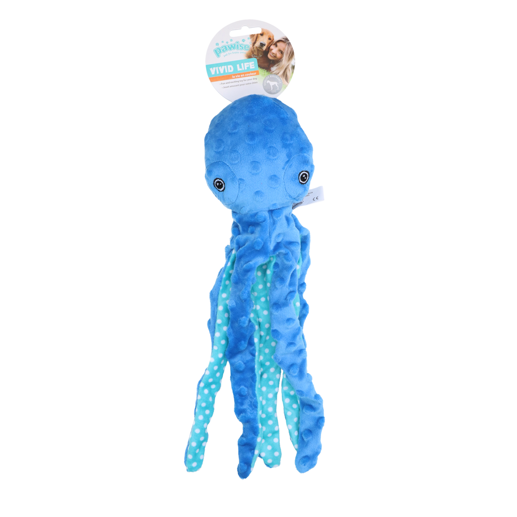 Pawise Hundespielzeug Plüsch-Oktopus Kuscheltier (zufällige Farbe)