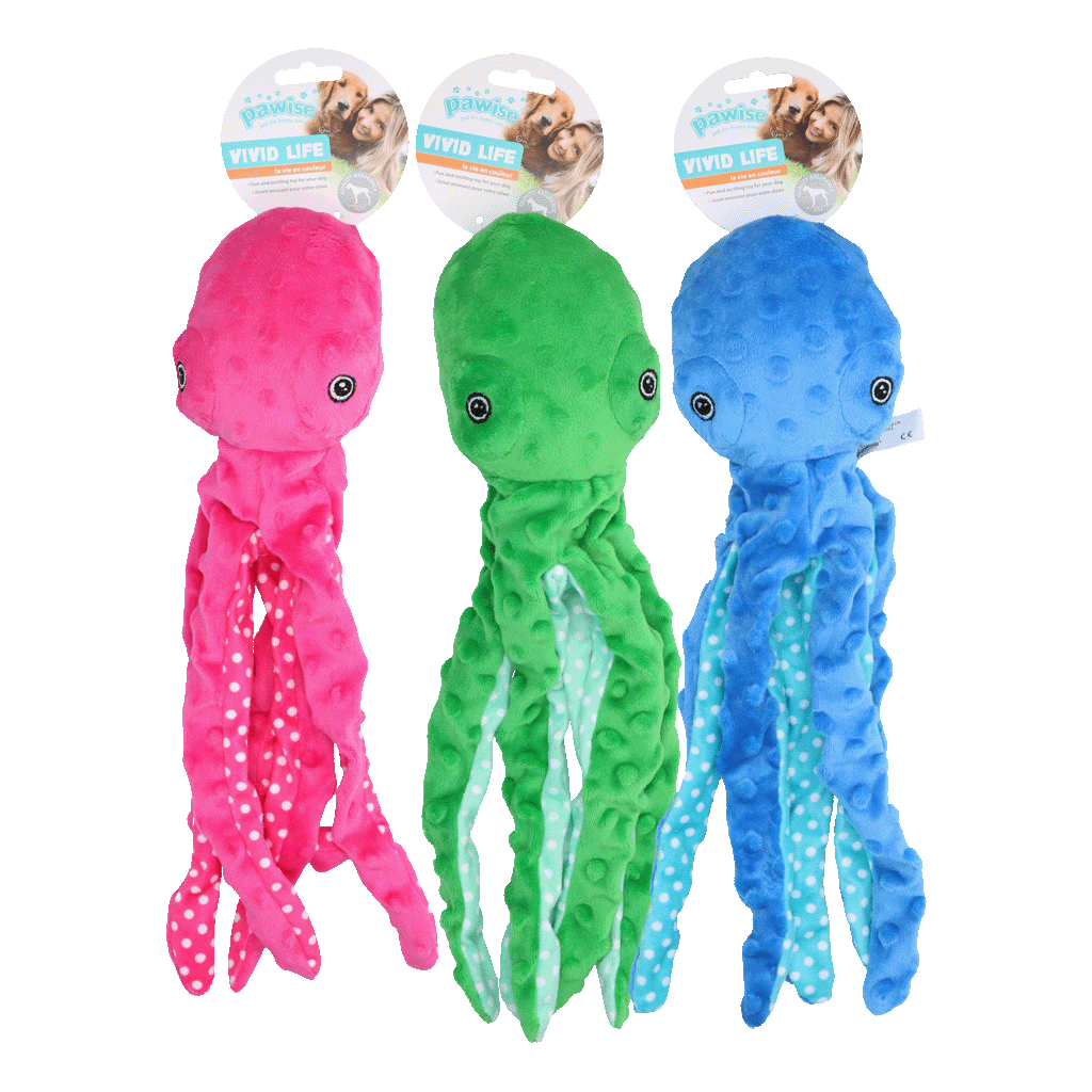 Pawise Hundespielzeug Plüsch-Oktopus Kuscheltier (zufällige Farbe)