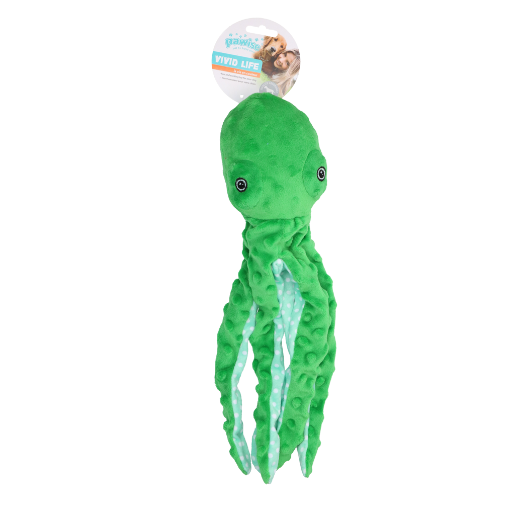 Pawise Hundespielzeug Plüsch-Oktopus Kuscheltier (zufällige Farbe)