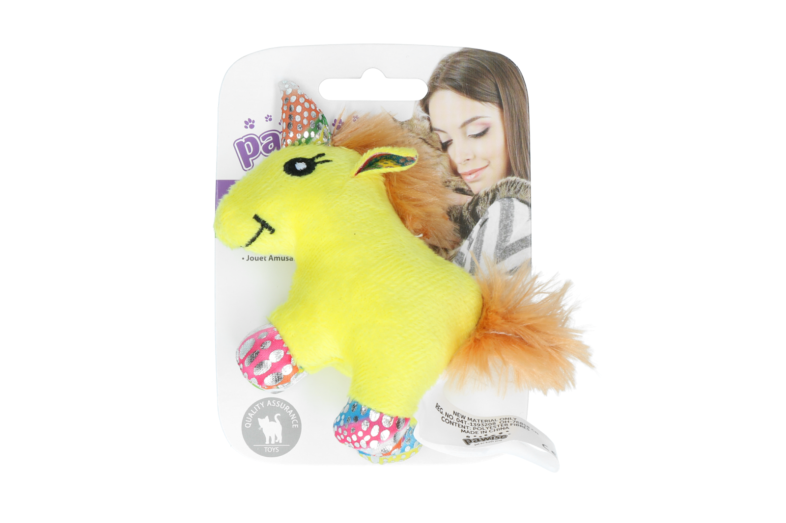 Pawise Katzenspielzeug Unicorn, Plüsch, Catnip, Federn, 12 x 8 cm