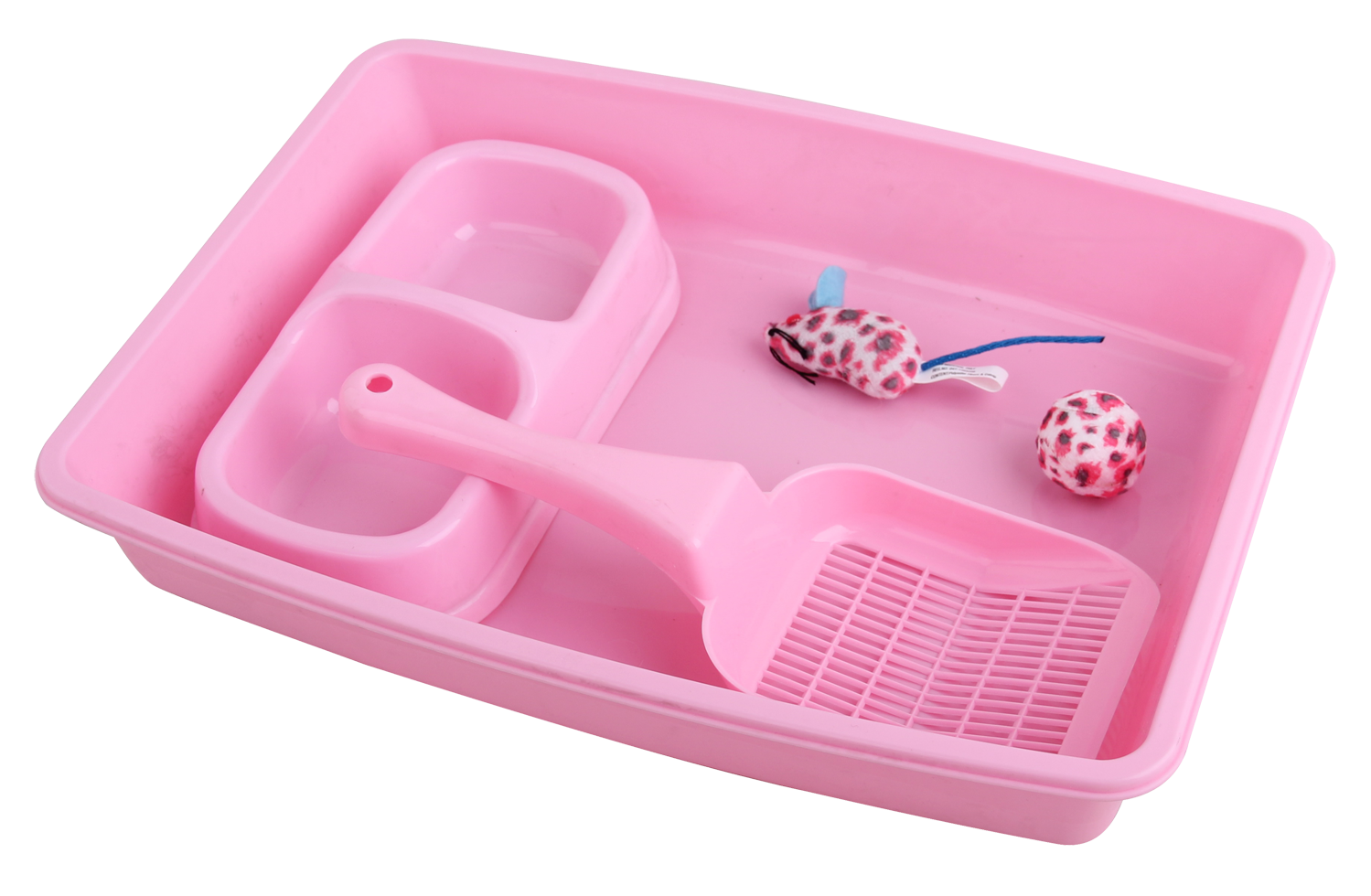 Pawise Katzen Starter Set, rosa, 6,5 x 27 x 36,5 cm