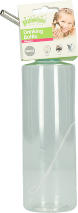 Pawise Trinkflasche, 500 ml, Ø 6 cm, 23 cm, für Kaninchen, Frettchen, Chinchillas