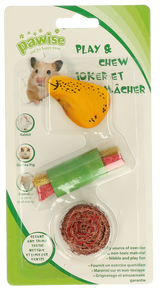 Pawise Nagerspielzeug, Holz, Loofah, für Kaninchen, Meerschweinchen, Hamster