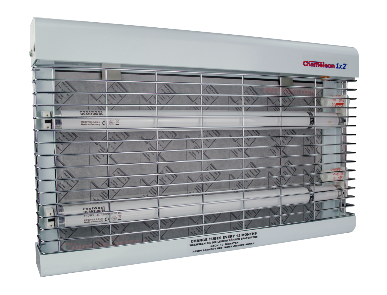 PestWest Chameleon 1x2, Fliegenfalle, Wandmontage, 2 x 15 W UV-A, 90 m², weiß