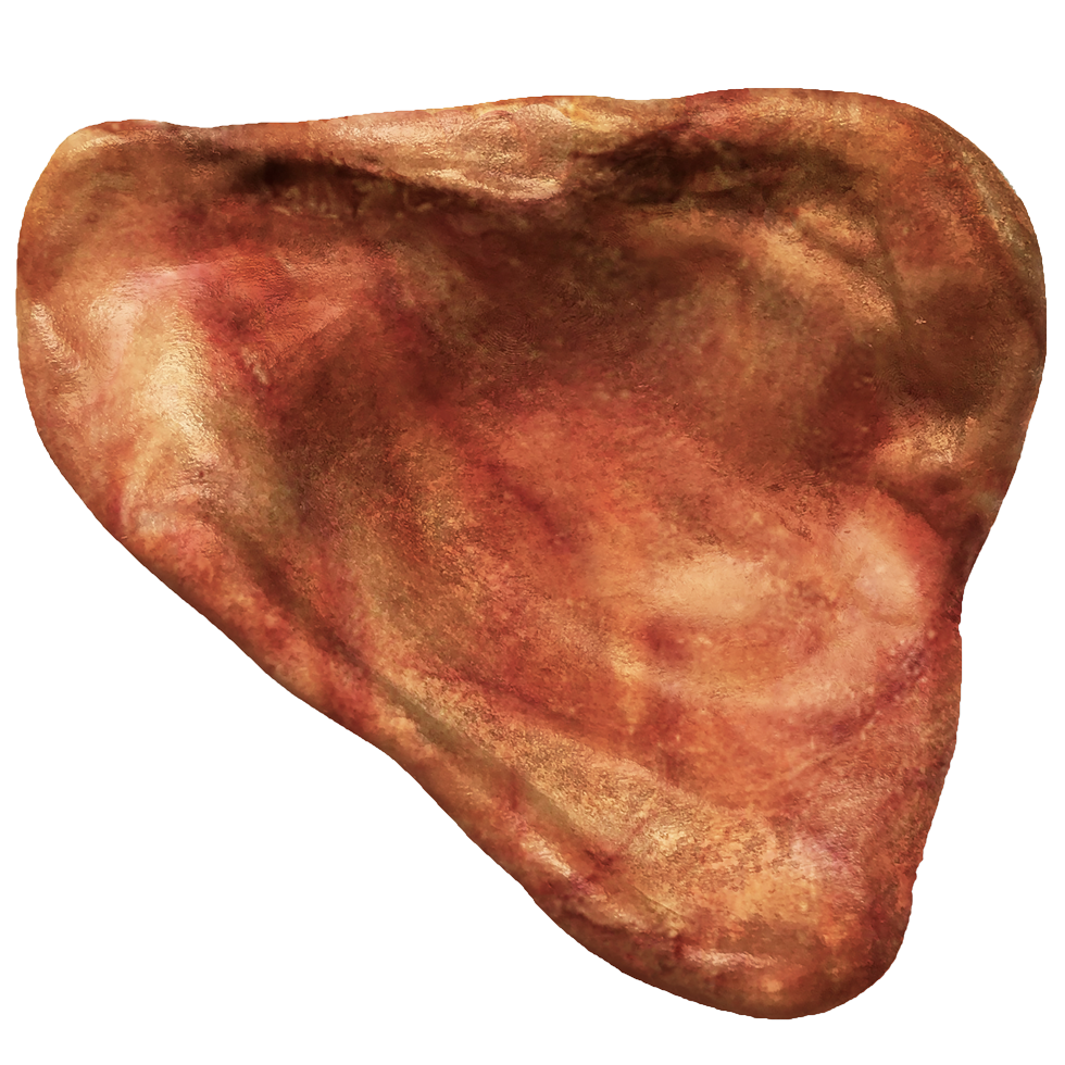 Pet Qwerks Kauspielzeug Schweineohr, Nylon, Speckgeschmack, Größe M, 10 cm