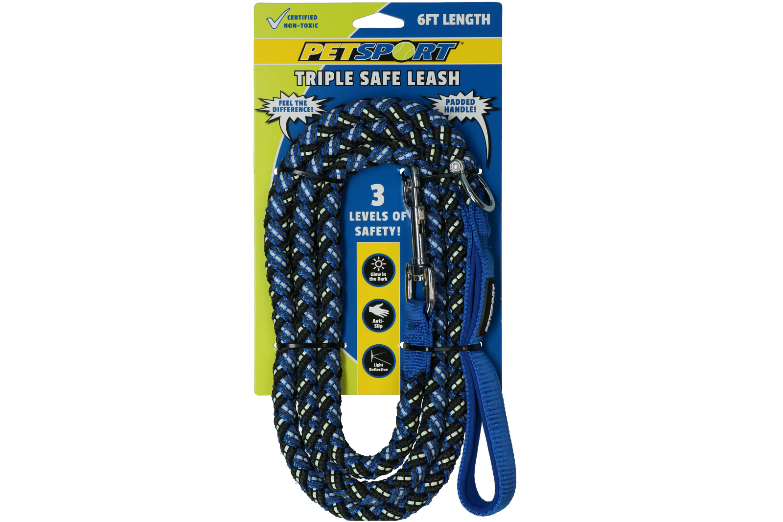 Petsport Hundeleine Triple Safe, blau, 1,8 m