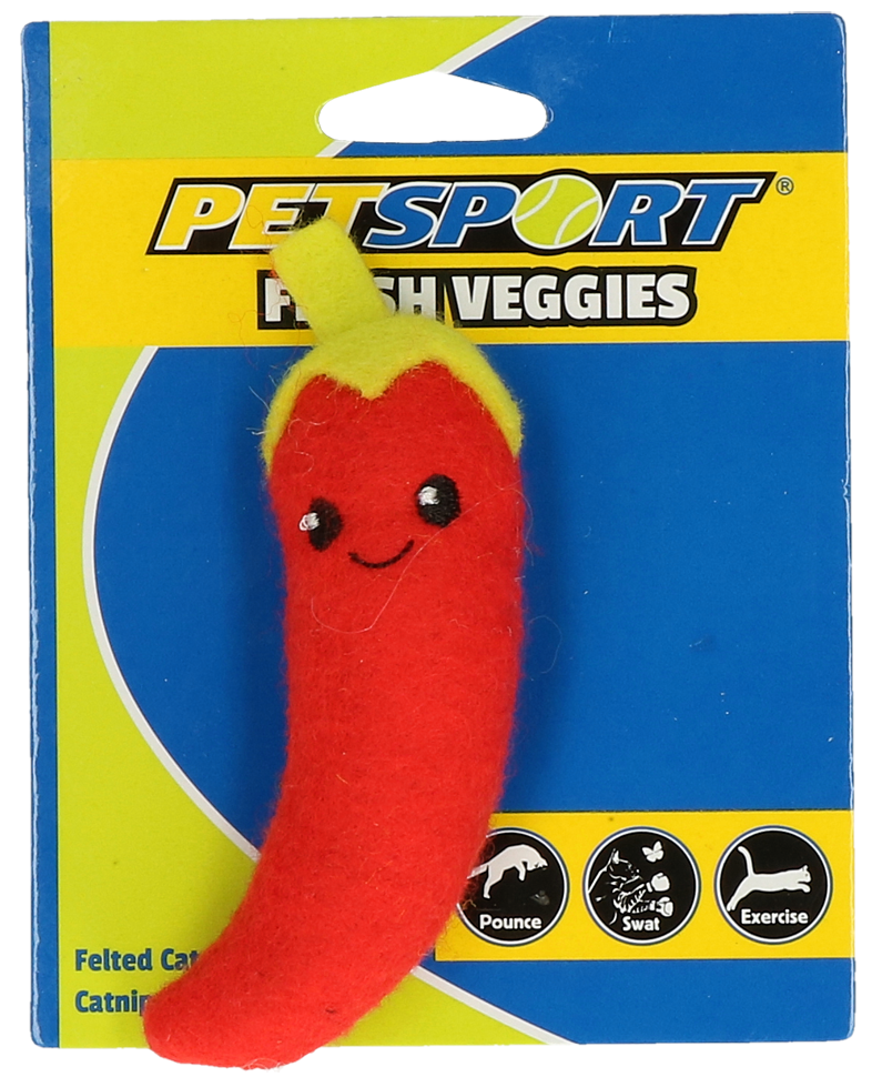 Petsport Katzenspielzeug Fresh Veggies Pfeffer, Catnip, Fleece