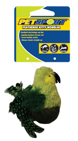 Petsport Katzenspielzeug Feathered Kitty Wobbler, grün, 8,5 cm