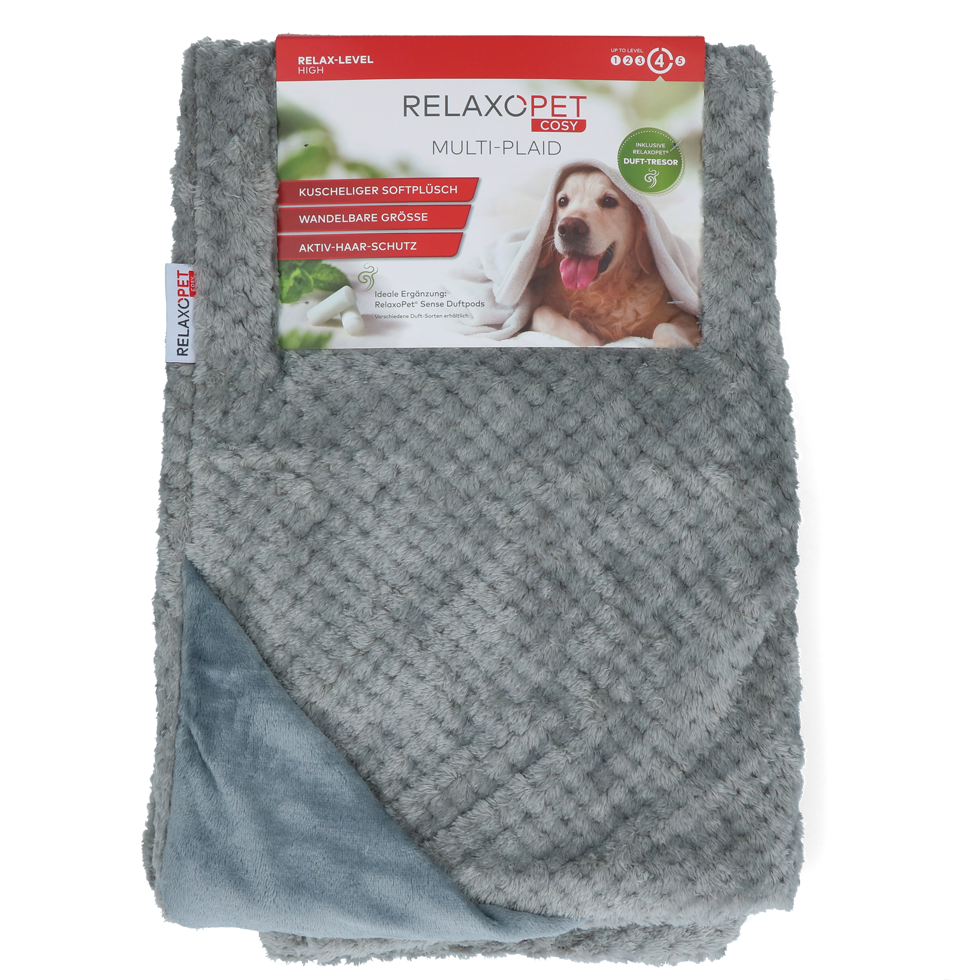 RelaxoPet Hundedecke, Mikroplüsch, grau, 65 x 95 cm