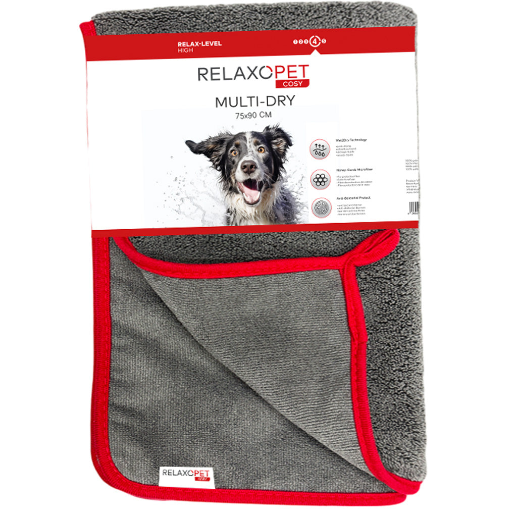 Relaxopet Mikrofaserhandtuch, 2-lagig, Wet2Dry-Technologie, geruchshemmend, 75 x 90 cm