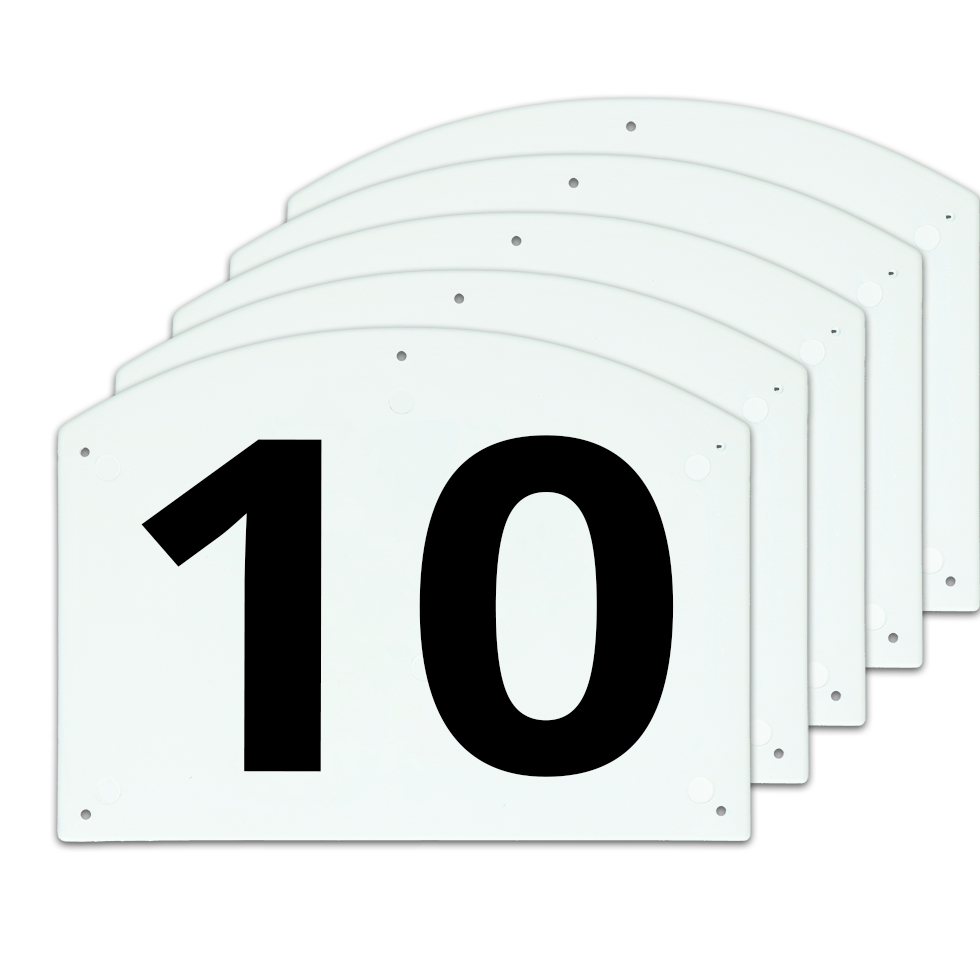 Springhindernis Nummernschild Set, Ziffern 10–15, Kunststoff, 20 x 27 cm, Vplast