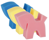 Schwamm, Pferdeform, 15 x 4 x 11 cm, blau, rosa, gelb, 3 Stk
