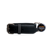 Spotted! Pro Lederhalsband aus Rindsleder schwarz – hochwertig und robust