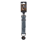 Spotted! Pro Lederhalsband aus Rindsleder, grau, hochwertig, robust